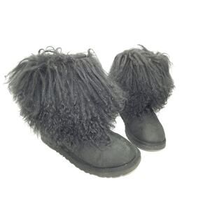 Rare Ugg Australia Sheepskin Mongolian Hair Fur Women Boots Size 6 1875